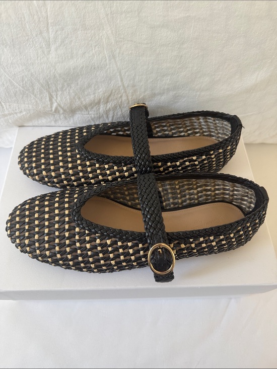 Universal Thread Shoes - Woven Black and Natural Mary Jane Flats